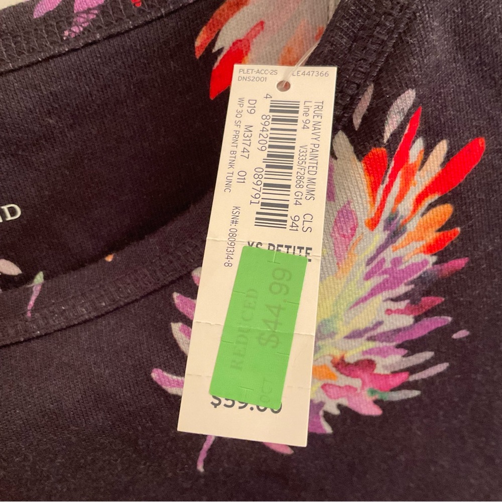 Lands End Printed Boatneck Tunic - NWT - Size XS Petite - Mums - Picture 6 of 10